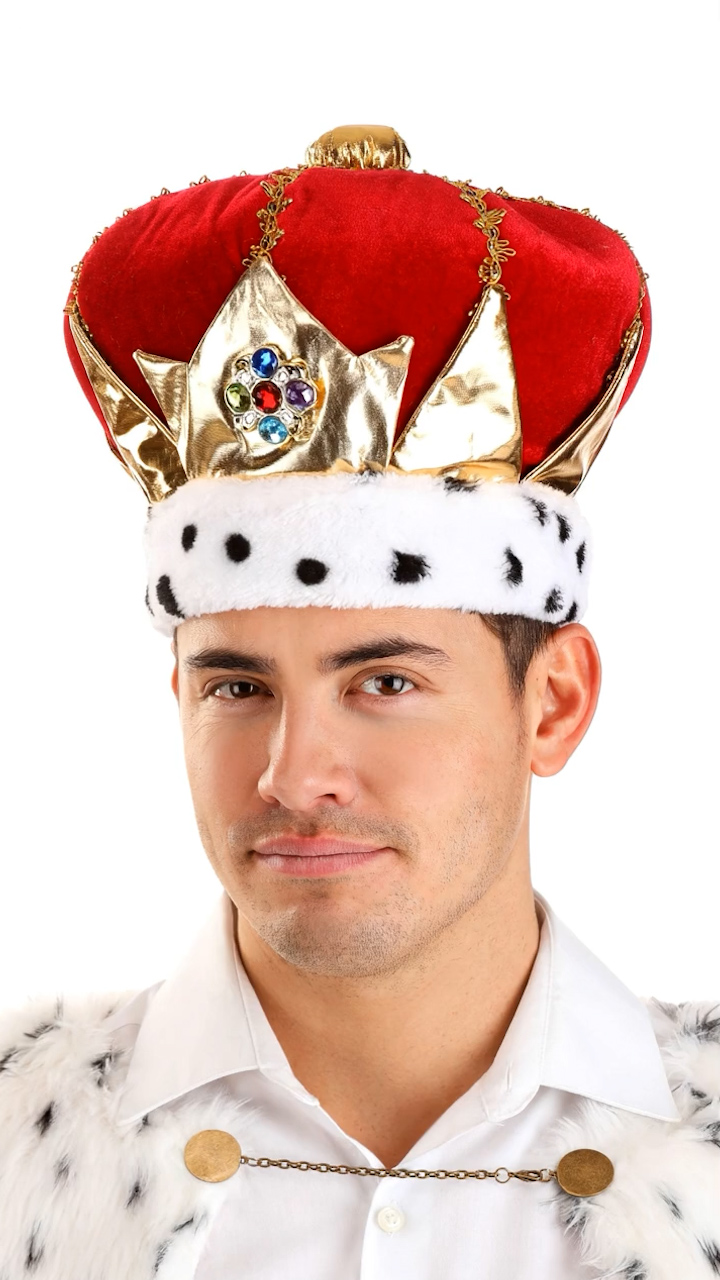 EL290221AD Ai Royal Red King Plush Crown